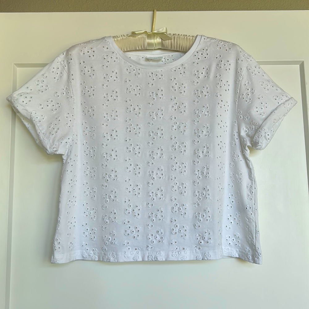 Cotton Eyelet Tee